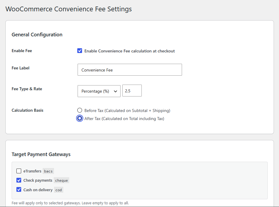WooCommerce Customizable Convenience Fee Plugin - Image 2